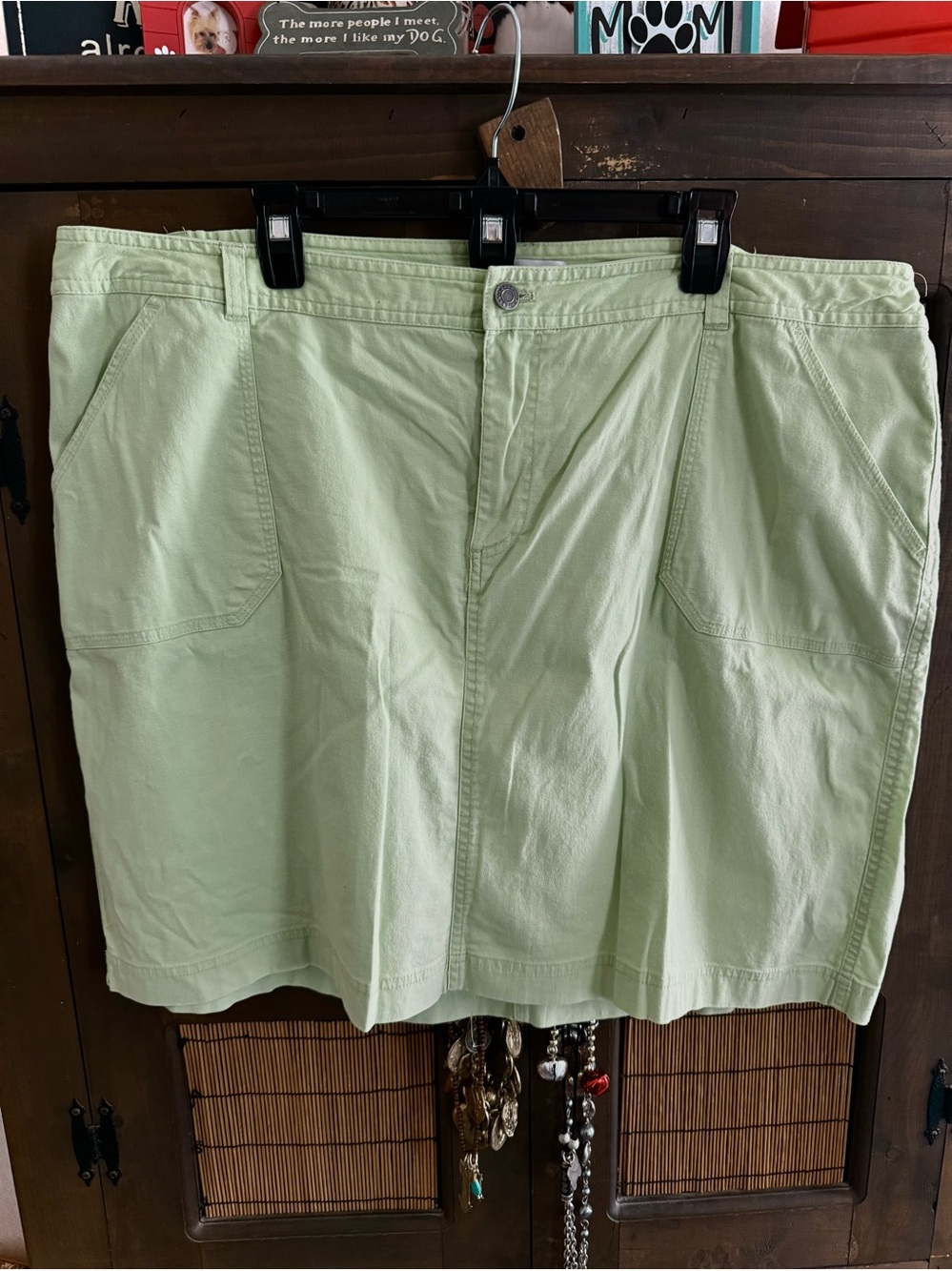 24W Lime Green Cotton Skort - C.J. Banks